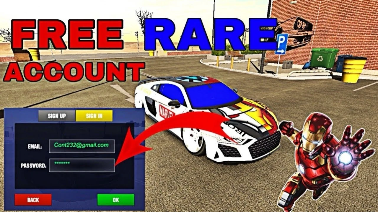 free rare accounts of car parking multiplayer